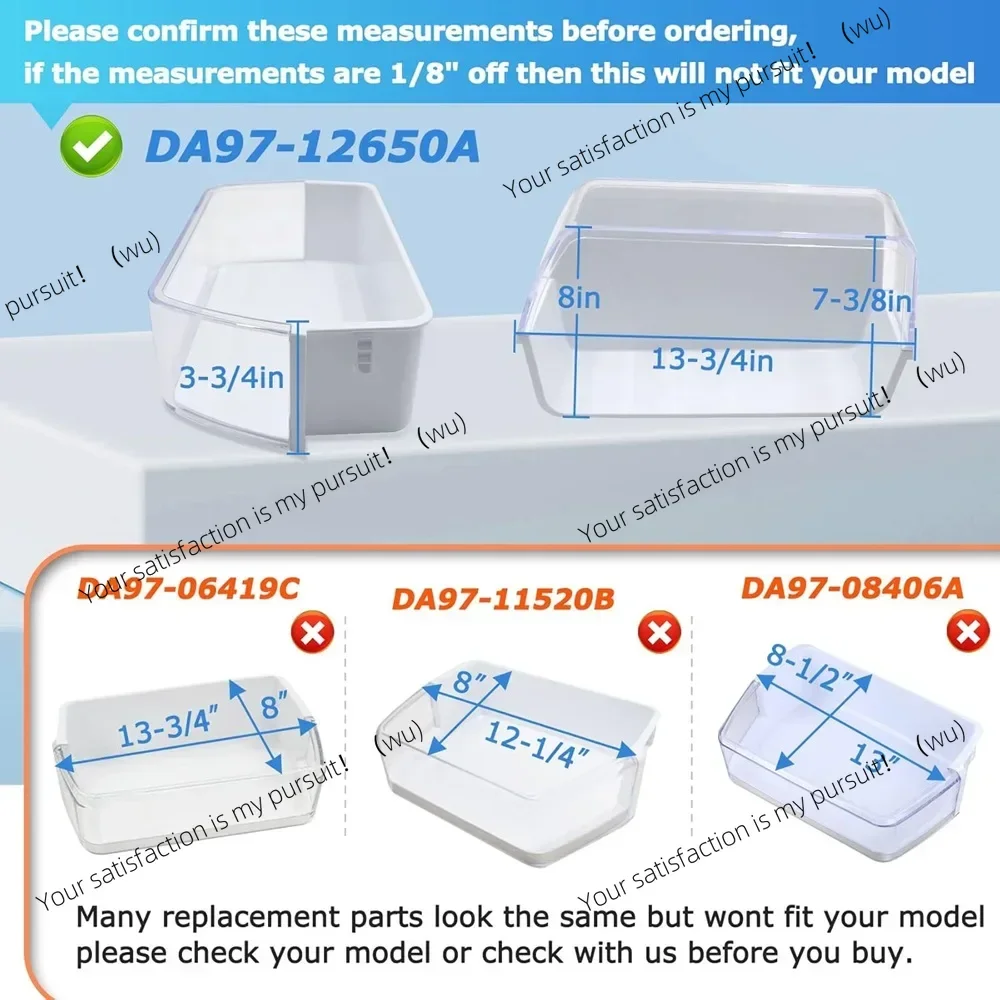 

DA97-12650A Refrigerator Door Shelf Bin (Right) for Samsung Refrigerator Parts RF260,RF261,RF263 Replaces DA63-06963 DA63-07104A