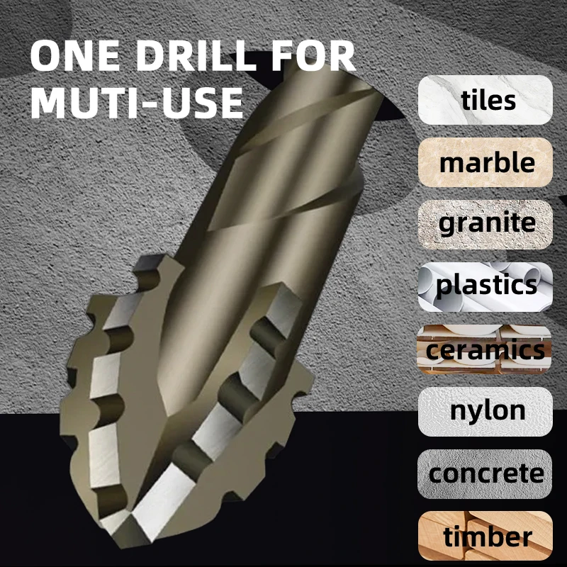 أربعة حواف مثقاب غريب الأطوار سبائك عالية الصلبة ترقية أدوات النجارة جميع الخزف الطوب الخرساني مجموعة لقمة مثقاب