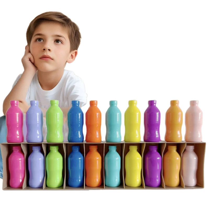 Bebidas divertidas para niños, juguetes a juego de colores, 20 botellas + Base, rompecabezas interactivo de entrenamiento de memoria para adivinar la primera infancia