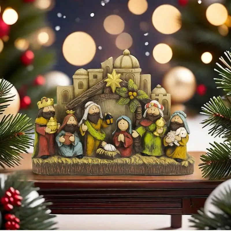 

Nativity Scene Figures Desktop Figure Decor Christmas Crafts Nativity Figurines Nativity Scene Christmas Table Decor Classic