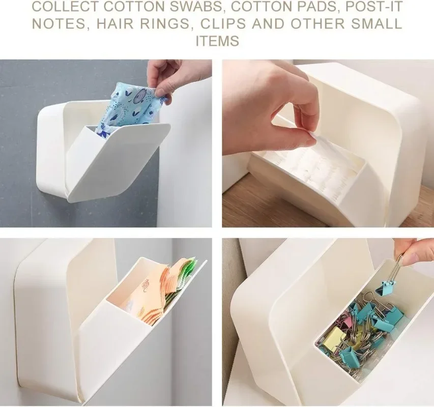 Cotton Swab Storage Box Dispenser Jar Wall Mount Cotton Ball Qtip Balls Holder Organizer Tampon Rounds Buds Container with Lid