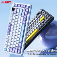 AJAZZ AK820 MAX Tri-mode RGB Gaming Mechanical Keyboard Bluetooth Wireless 2.4G Type C 82 Keys PBT Keycaps Hot Swap for Gamer PC