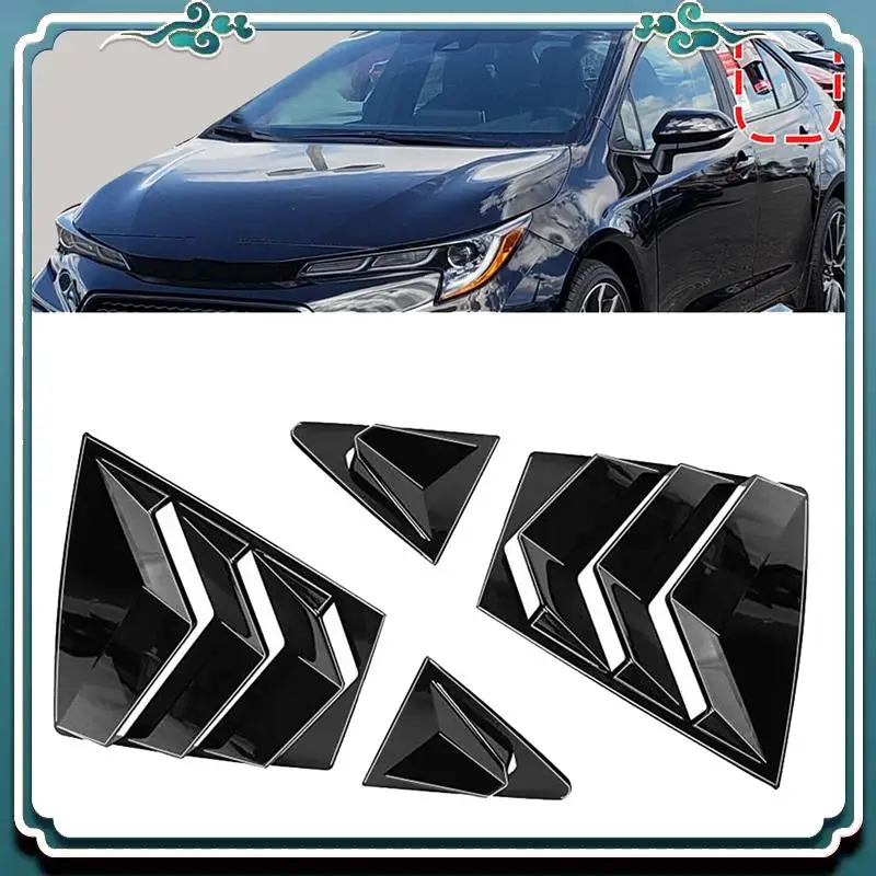 

ABTU-For Toyota Corolla 2020-2023 Car Rear Side Vent Quarter Window Louver Shutter Cover Replacement Accessories Gloss Black