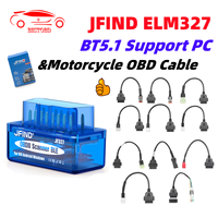 ELM327 BT5.1 PIC18F25K80 2PCB For Android For YAMAHA For HONDA OBD2 Connector For KAWASAKI 6pin Moto OBD 2 OBD Extension Cable
