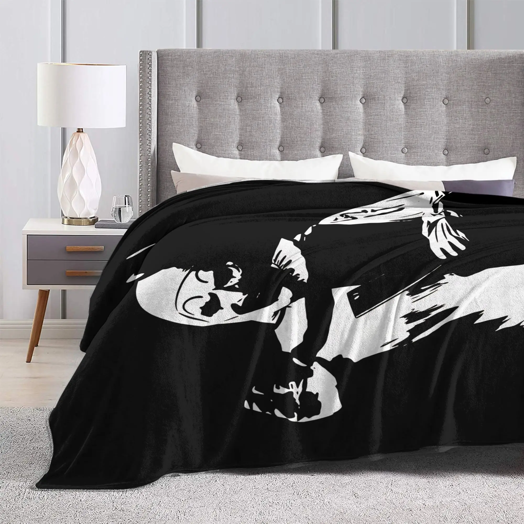 Terrifier 4 Halloween Blankets Horron Warm Soft Fluffy Plush Bedding Throws For Students Couch Chair Flannel Bedspread Bed Cover