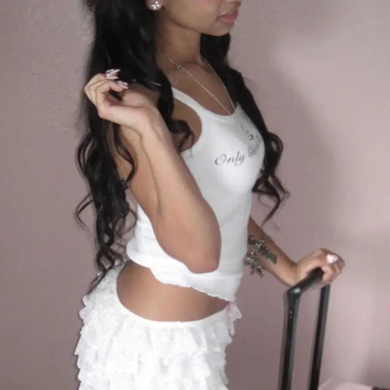 T-shirt gothique de rue pour femmes, Sexy, lettre imprimée, esthétique Y2k, H Cleanfit H, Version hiver d'âge moyen, 00% lin, autres matériaux