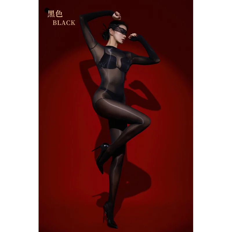 جديد لامع حريري عالية قطع سلس ارتداءها مثير جوارب سوداء مغرية جوارب كامل الجسم البدلة #6