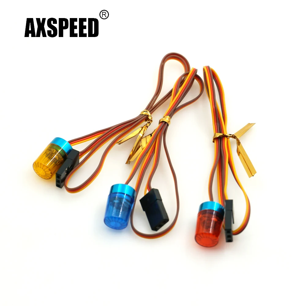 AXSPEED Simulation Multi-function Flashing Rotating LED Light Bar Police Alarming Lamp for 1/10 RC Car Engineering Truck Parts