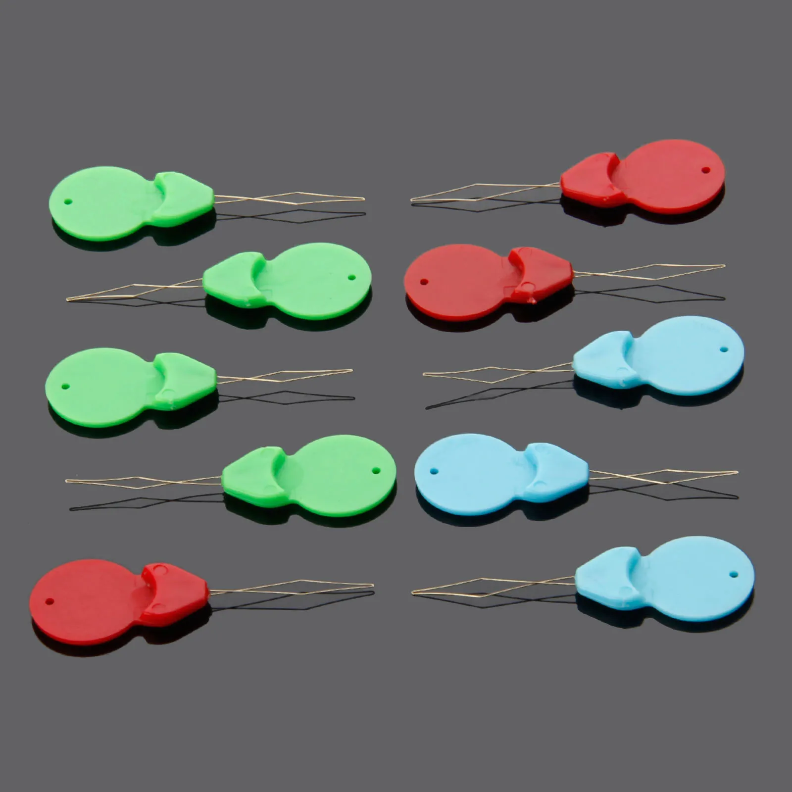 10pcs Plastic Threader Cross Stitch Bow Wire Needles Multicolor Insertion Tools DIY Craft Accessories