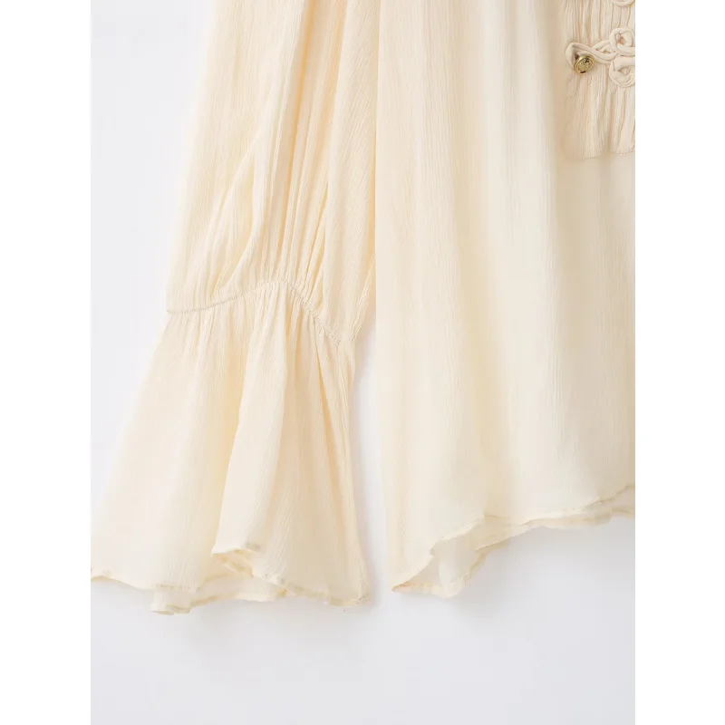 2026 Neue Kollektion Damenkleidung Rüschenbluse Luxuriöse Vintage-Style Hemden Elegantes Damen-Dinner-Hemd – Detail 9