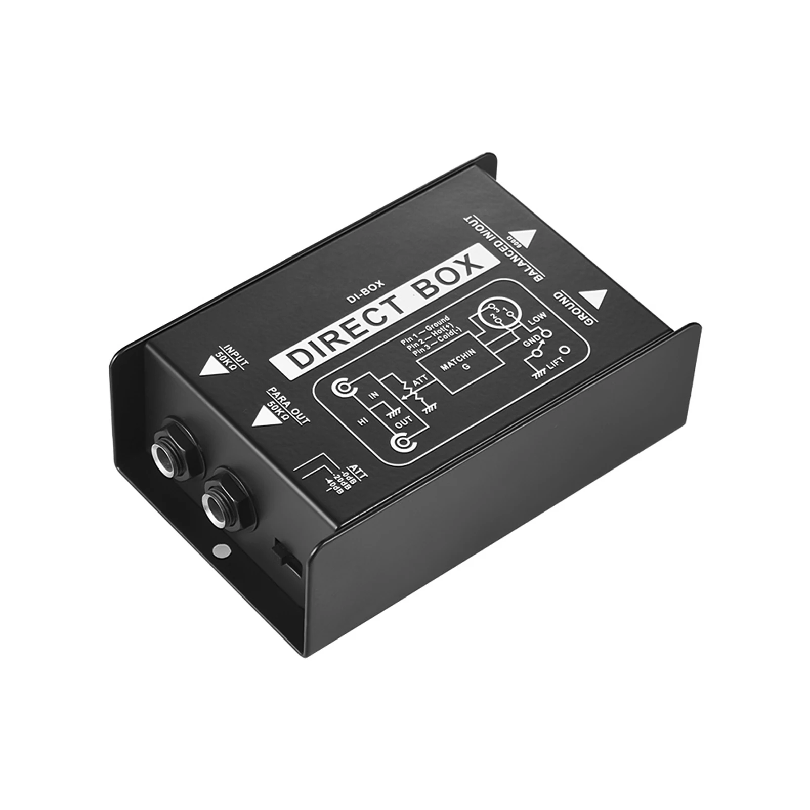 Single Channel Passive DI-Box Direct Injection Audio Box Balanced & Unbalance Signal Converter for Electric Guitar Bass Live