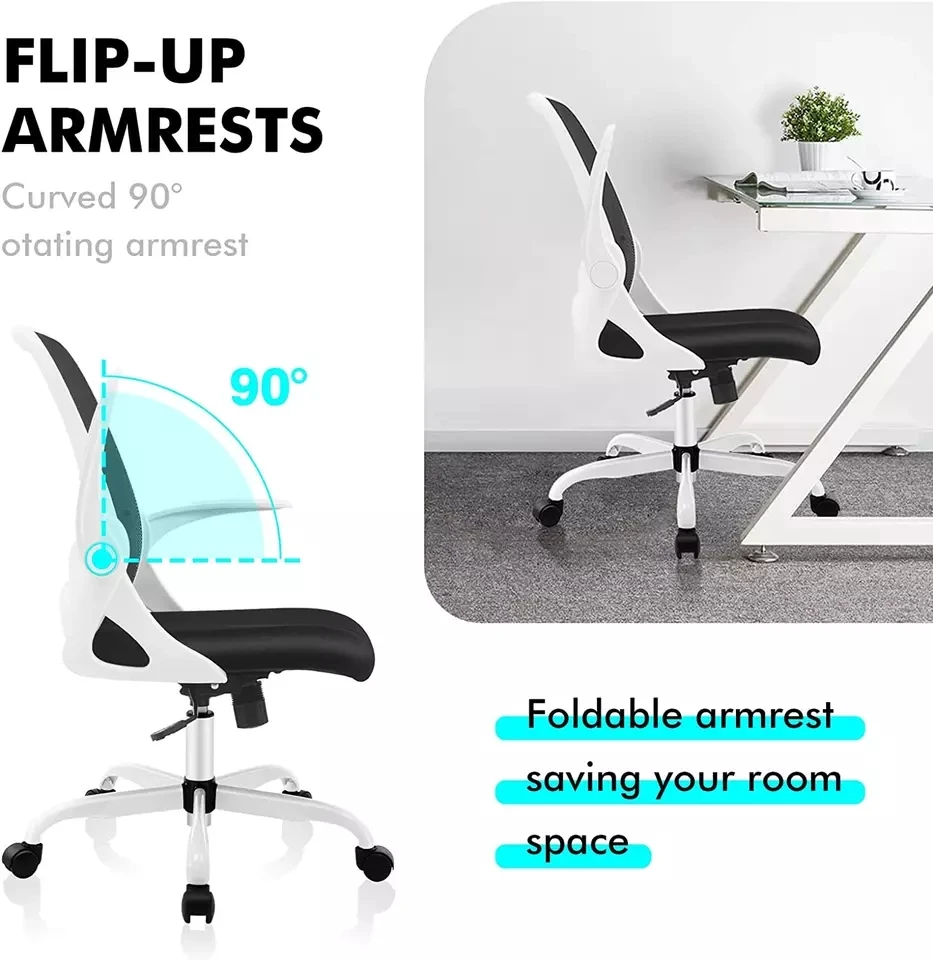 office chairs, ergonomic desk chairs, breathable mesh computer chairs, comfortable swivel office chairs with flip armrests