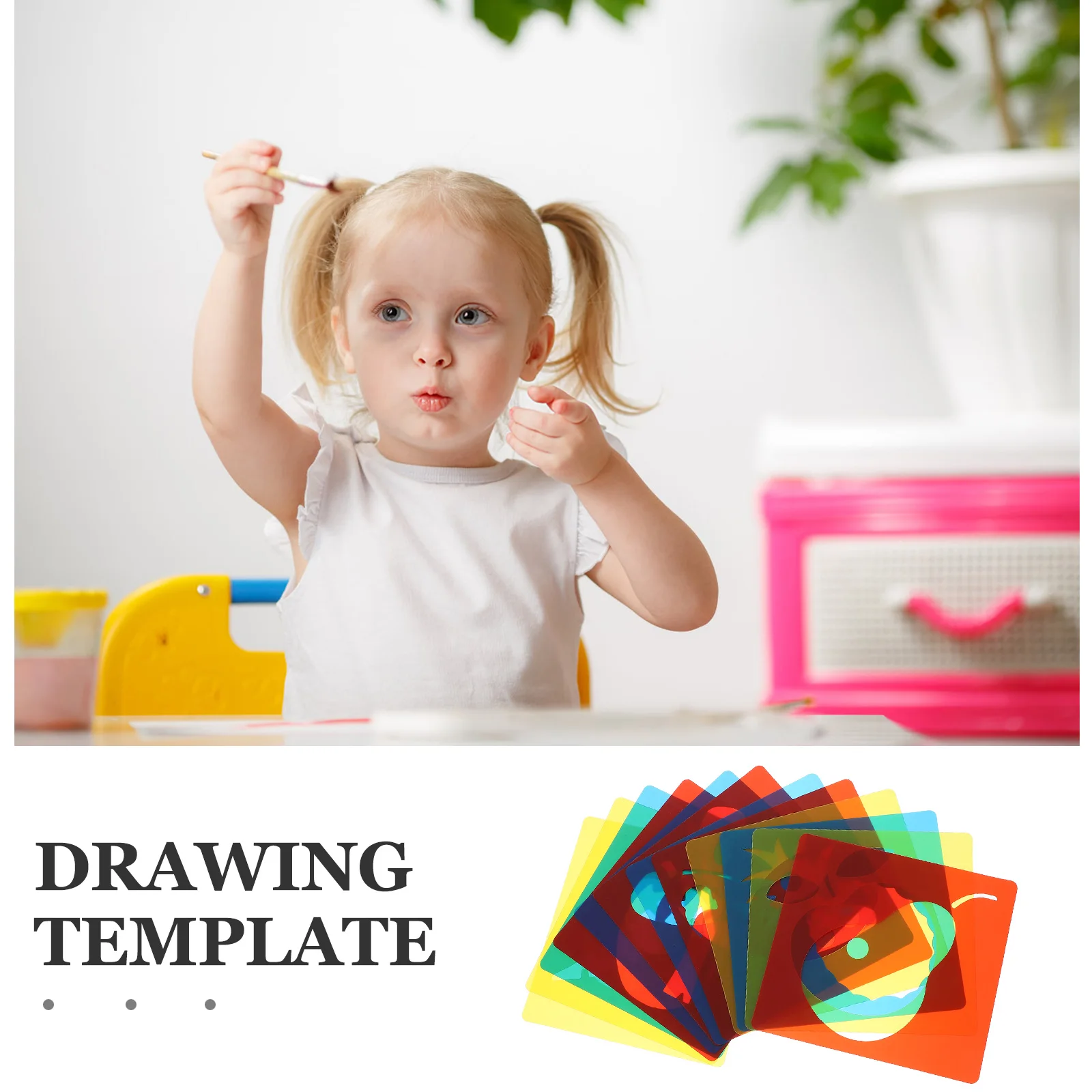 12 Pcs Drawing Template Plastic Stencils Kids Crafting Toddler Templates Fruits Mold Geometric Shapes Safe Material Educational