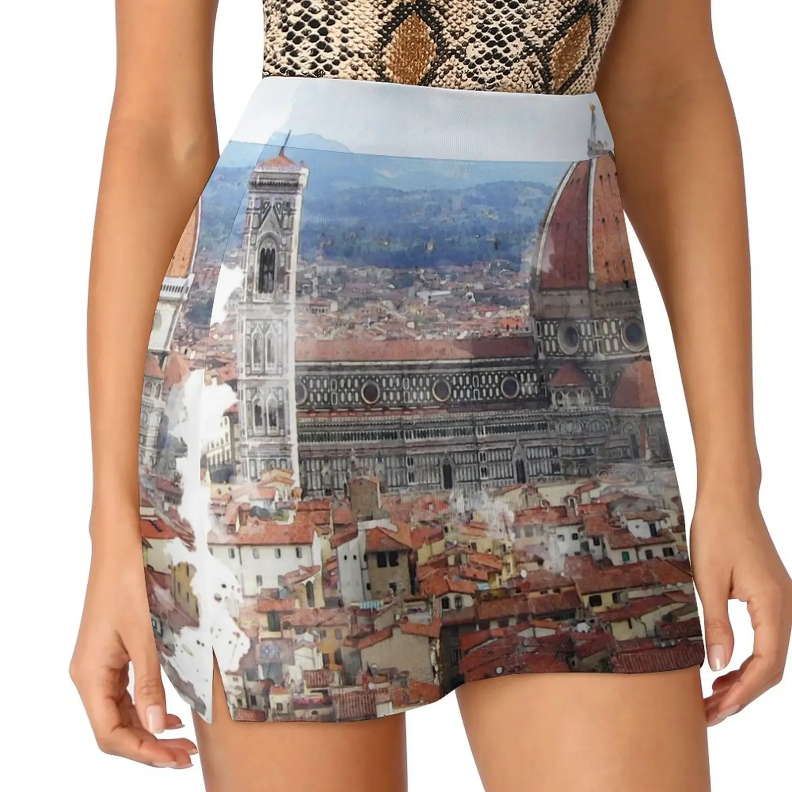 

Florence Italy Watercolor Art Mini Skirt Kawaii korean style clothes women 2025