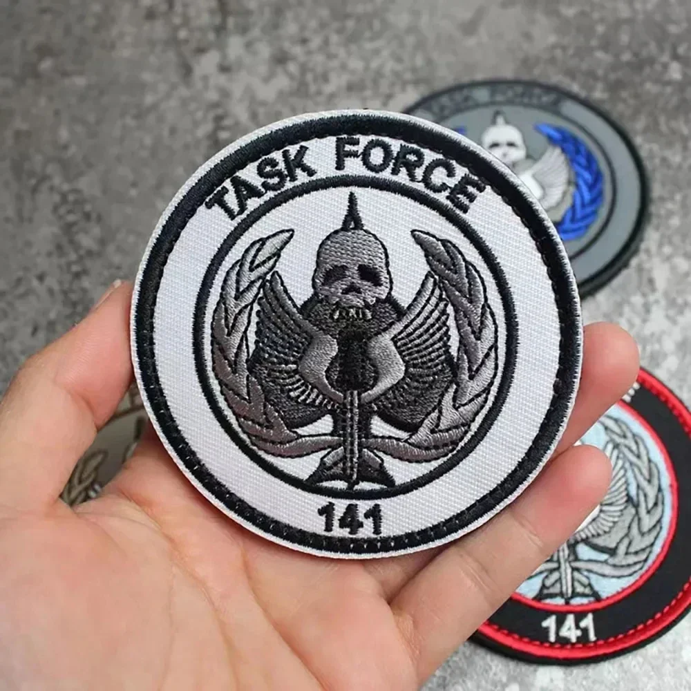 Call of Duty Patch TASK FORCE 141 CODOL Embroidered Klett Patches Tactical Accessories Armband Skull Morale Badge Sticker