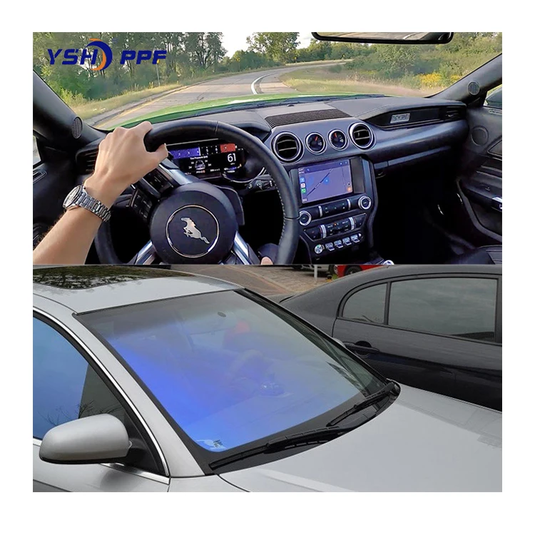 Kameleon autoruitfolie Zelfherstellende UV-bestendige kleurveranderende tint voor gebruik binnen en voorruit