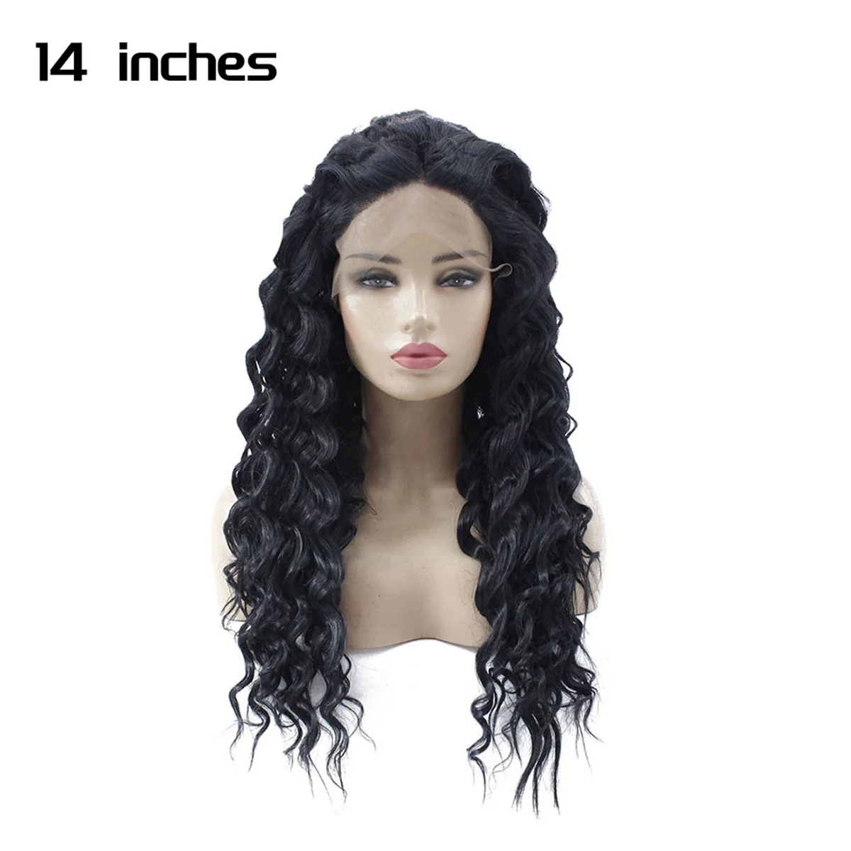 14 Inches Front Lace Curly Fringe Wig Curly Hair Wigs Brazilian - Curly Human-Hair Wigs for Women