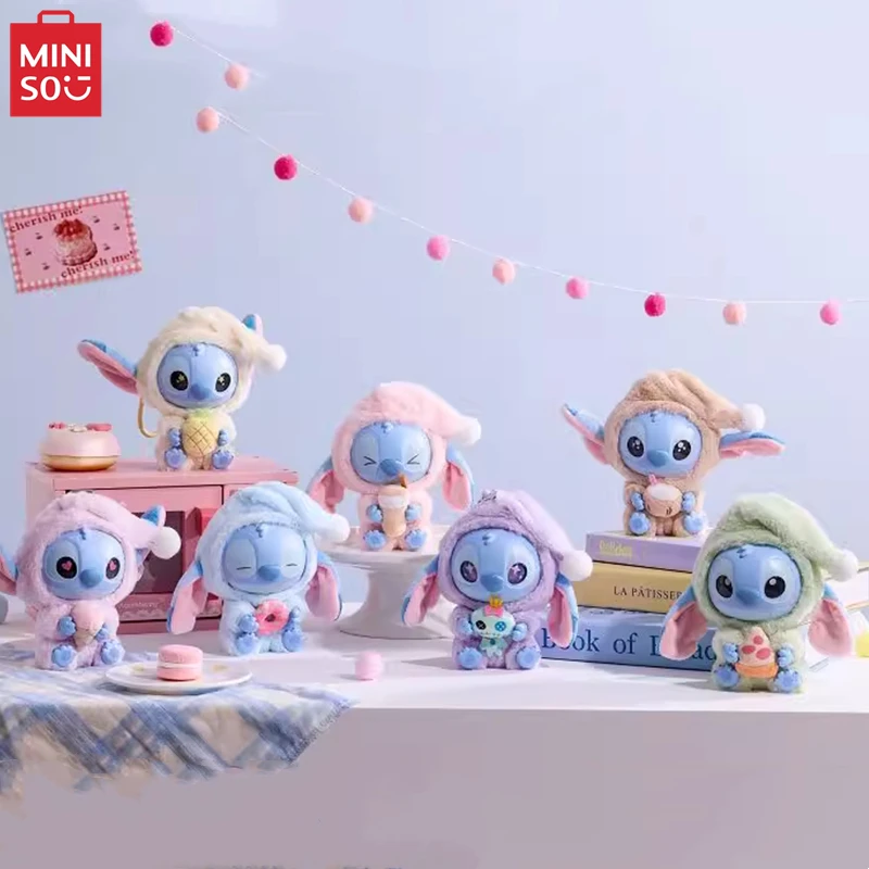 

MINISO Blind Box Disney Stitch Even If You Are Sleepy Take A Bite Series Vinyl Plush Pendant Children's Toy Model Birthday Gift