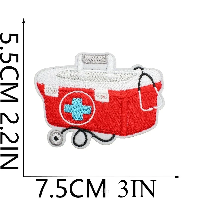 

Медицинское оборудование, тканевая наклейка для вышивки, скорая помощь, мультяшный человеческий орган, вышивка, этикетка для таблеток, штамп для вышивки зубов