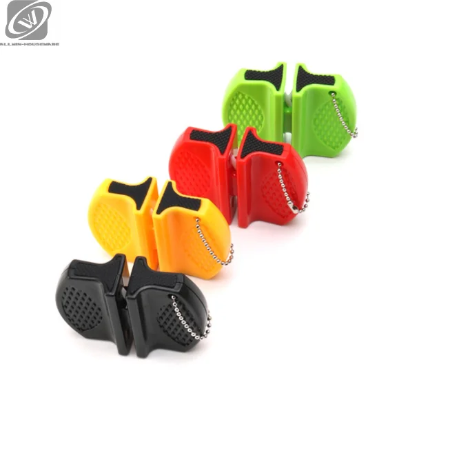 Portable Kitchen Knife Sharpener Unique Design Outdoor Small Sharpener With Keychain Knives Scissors Sharpening Tools