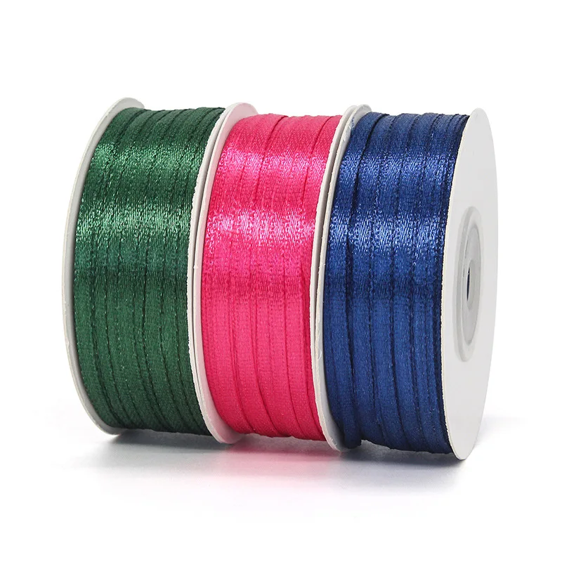 3mm 100Yards/roll palloncino a nastro sottile nastro a corda colorata nastro a doppia faccia per confezioni regalo fiocchi per capelli artigianato