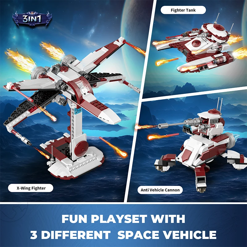 High-tech X-wing Fighter Jet Model Assembly Brick Building Block Aircraft ARC-170 Starfighter Puzzle Toy For Kids Christmas Gift