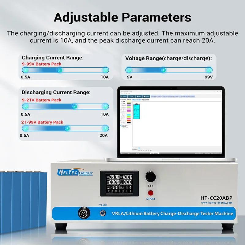 Heltec 9-99V 20A Single Channel VRLA/Lithium Battery capacity Tester/Discharge Digital Display Load Tester for NiMH Lipo/Lifepo4