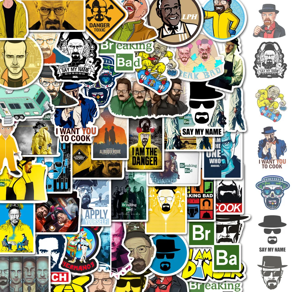 10/30/50pcs serial telewizyjny Breaking Bad naklejki na laptopa deskorolka motocyklowa wodoodporna fajna Graffiti kalkomania dziecko DIY zabawka