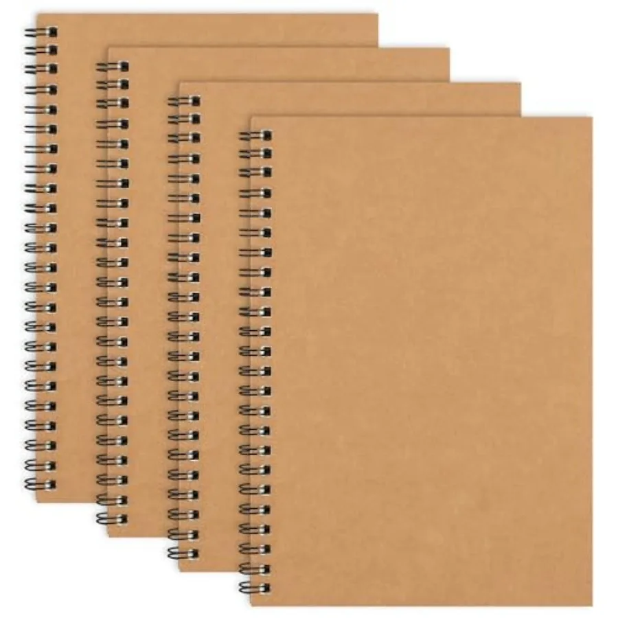 A5 Blank Spiral Notebooks Sketchbooks 4 Pack