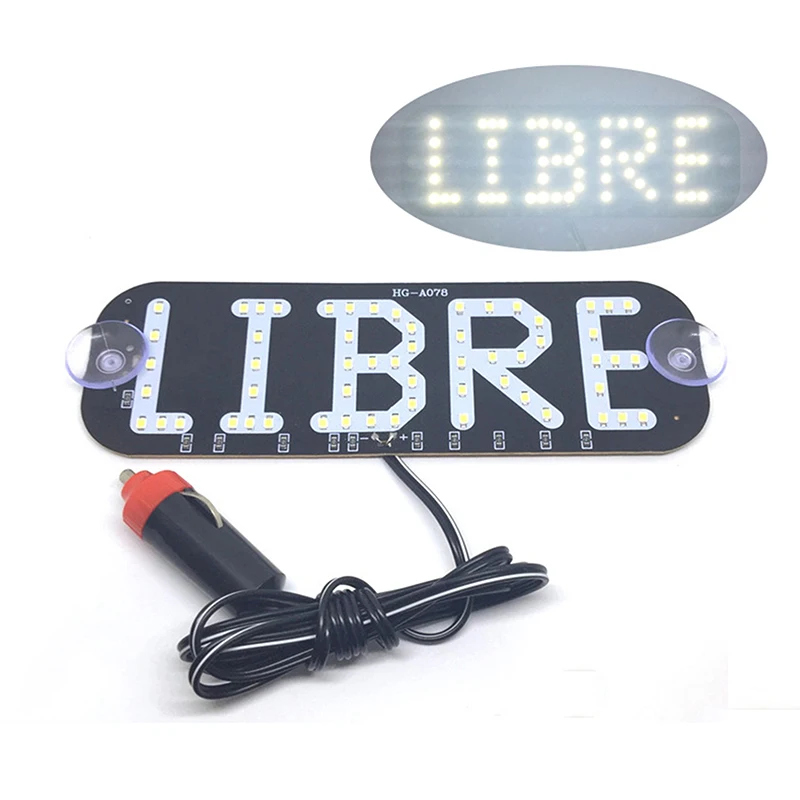 New Light Sign For Car, White Light Decal For Car Windshield With Suction Cups, Taxi Sign Light, Cab Indicator Lamp