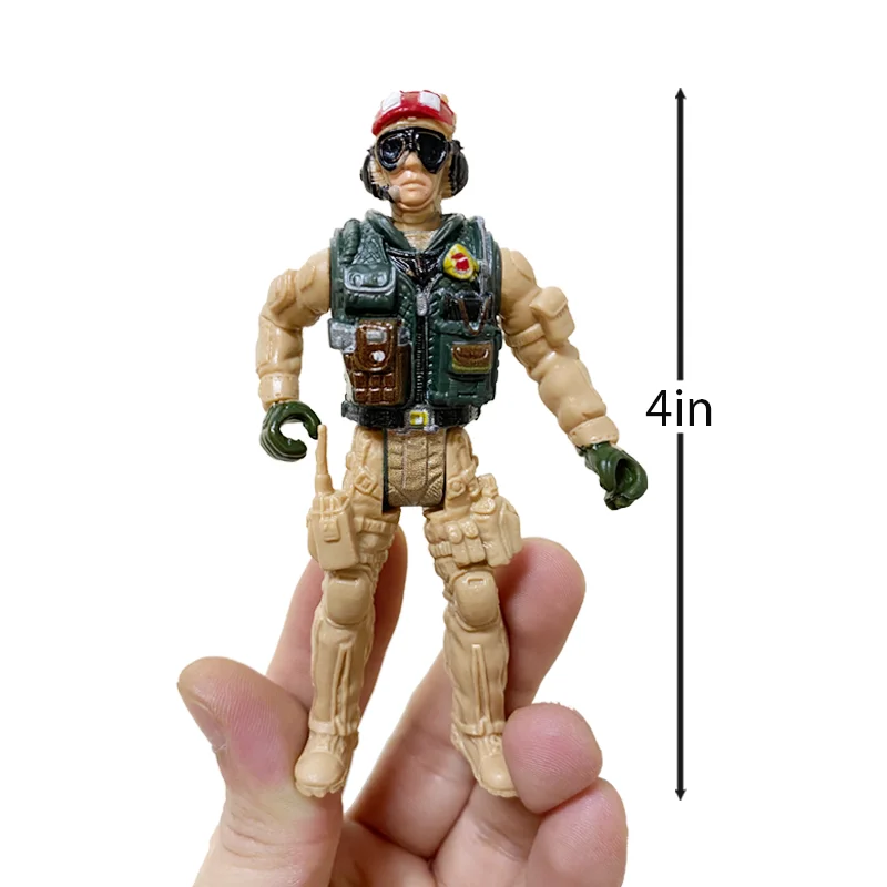 4 buah 4 inci tentara pria pasukan khusus Tentara Action figure Playset Elite SWAT tim militer senjata Modle mainan untuk anak-anak hadiah anak laki-laki