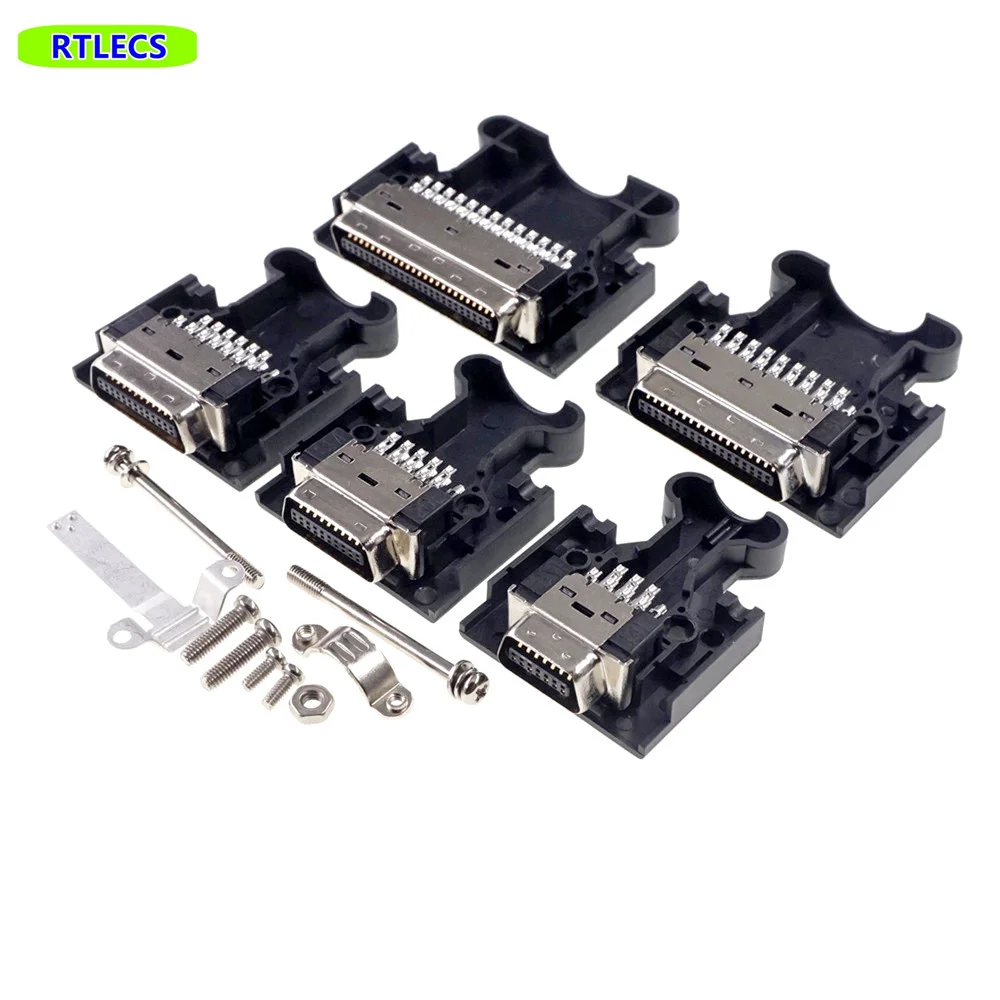 1/5/20Pcs SCSI Connector MDR 14 20Pin 26 36 50 Positions Male Plug Servo Drive Slot for Wire Cable Solder Motor Female 90 degree