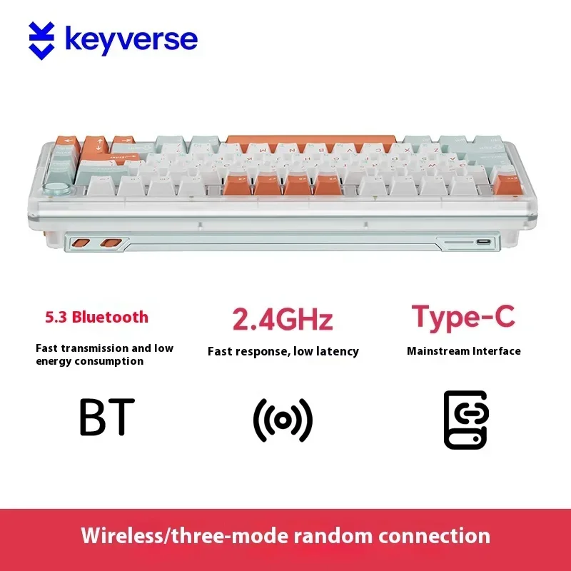 Imagem -03 - Keyverse Infi75 Lite Teclado para Jogos Tri Modo Botão Multifuncional Teclado Mecânico sem Fio 81 Teclas Junta Personalizada Presentes para pc