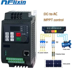 Solar automatyczna pompa wody inwerter DC do AC 0.75kw-11kw 220V lub 380V wyjście zmienna częstotliwość regulator prędkości do pompy wodnej