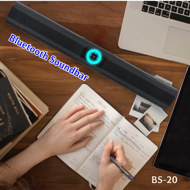 

BS-20 Саундбар Беспроводная карта Bluetooth5.0 Динамики Домашний кинотеатр Объемный звуковой динамик с цветной световой звуковой колонкой RGB