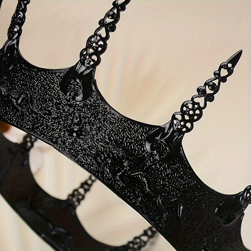 Simple alloy thorn king iron-blooded dark wind crown hollow carved crown party accessories headdress