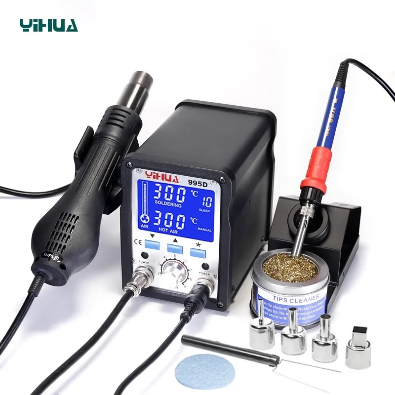 

YIHUA 995D Temperature Control Soldering Station 2 In 1 Smd Rework Soldering Station