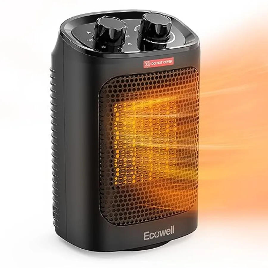 60° Oscillating Space Heater, 1500W Portable Electric Heaters for Indoor Use, PTC Ceramic Small Desk Heater for Office Home