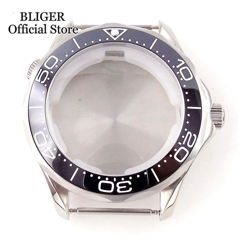 

BLIGER 41mm Watch Case Fit NH35A NH36A ETA 2836 2824 PT5000 MIYOTA 8215 821A DG Stainless Steel Ceramics Bezel Insert Black Blue