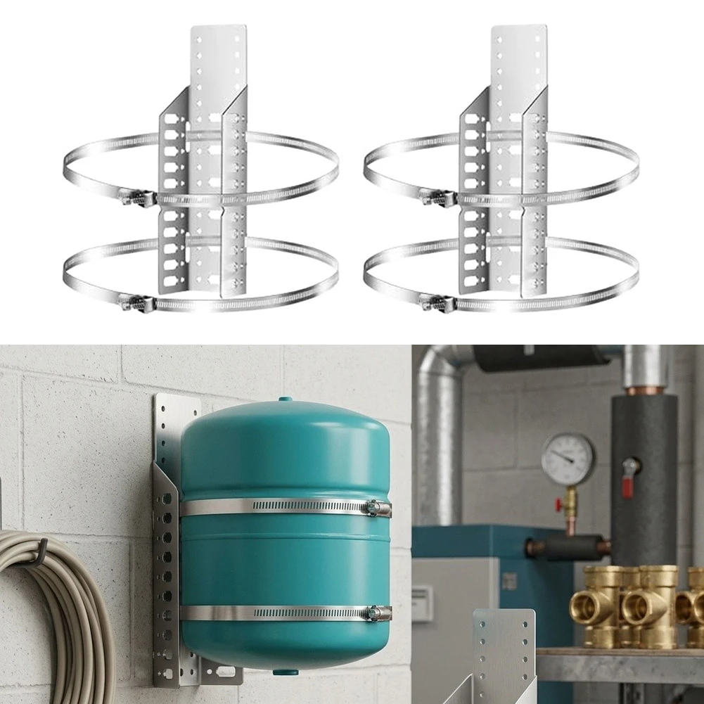 Expansion Tank Mounting Kit Stainless Steel Brackets Compatible with Cylindrical Tanks Up to 13 Inches Diameter