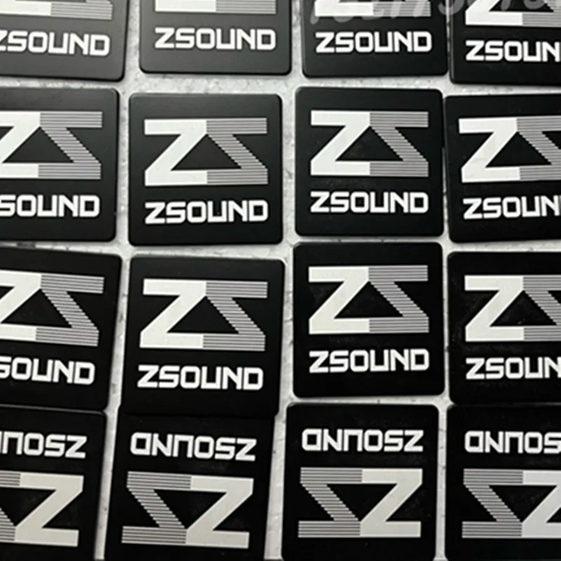 Universeel Zsound Metaal Aluminium Bewegwijzering Teken Oem Logo Naamplaatje Voor Audio Versterker Luidsprekerhoorn 40*40Mm 50*50Mm