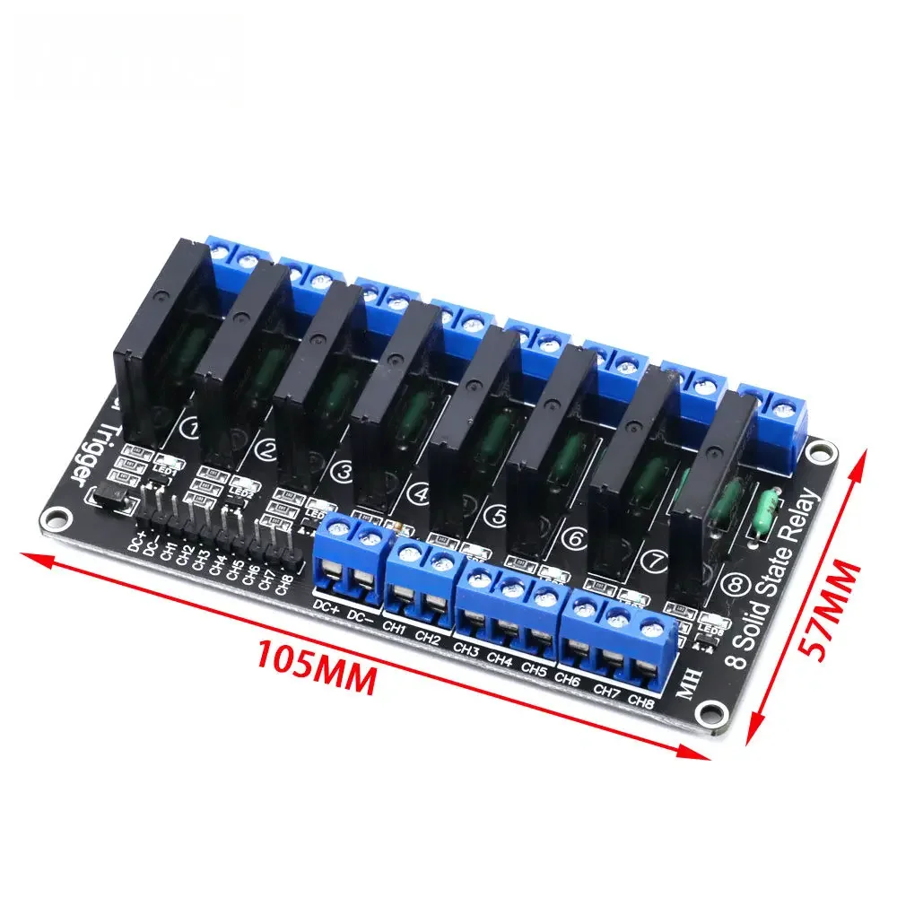 Relay Module Solid State High Level 5V 12V 24V DC 1 2 4 8 Channel SSR Solid State Relay Module For ARDUINO G3MB-202P SSR AVR DSP