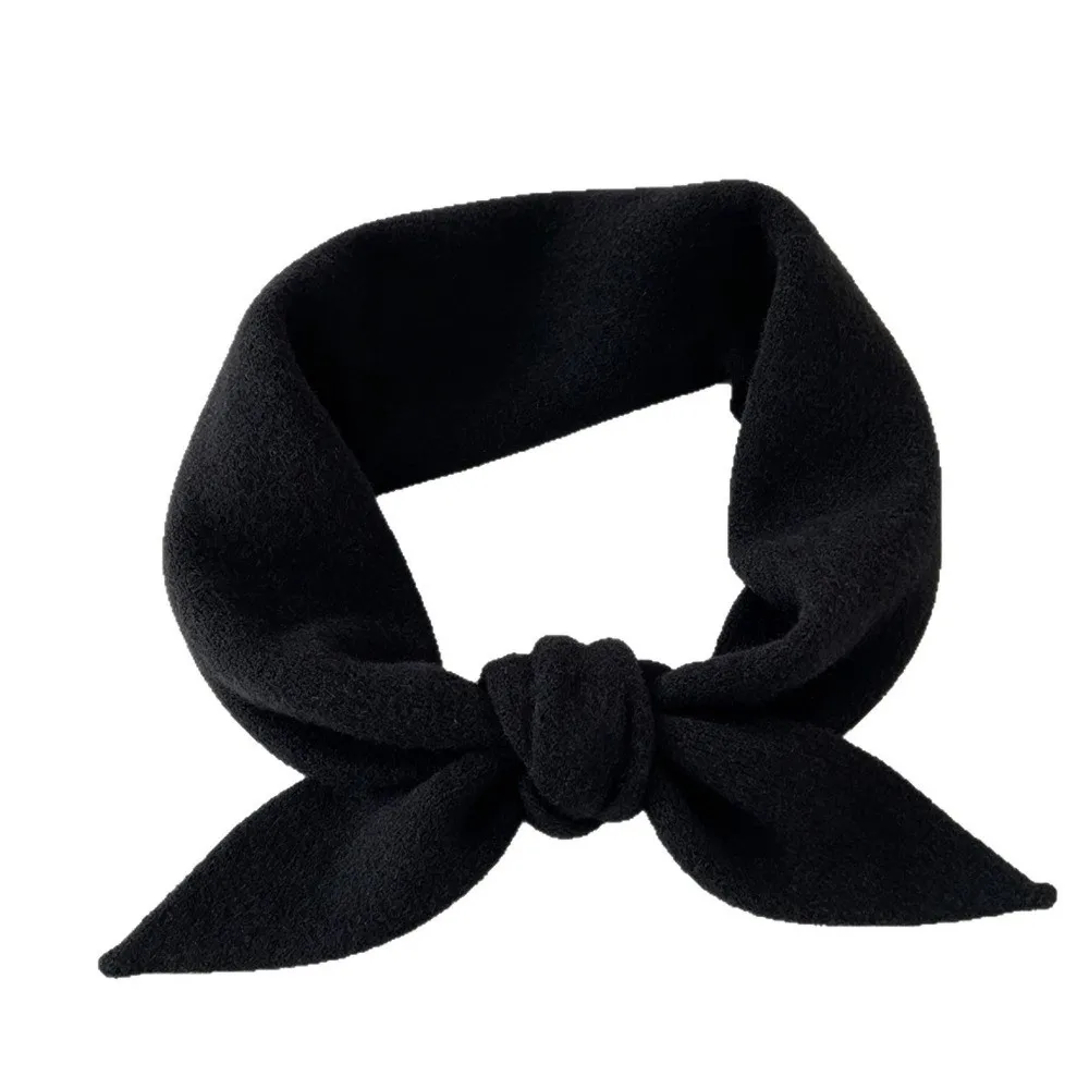 Neck Cover Solid Color Knitted Triangle Scarf Striped Windproof Cross Scarves Shawl Neck Wraps False Collar Autumn Winter