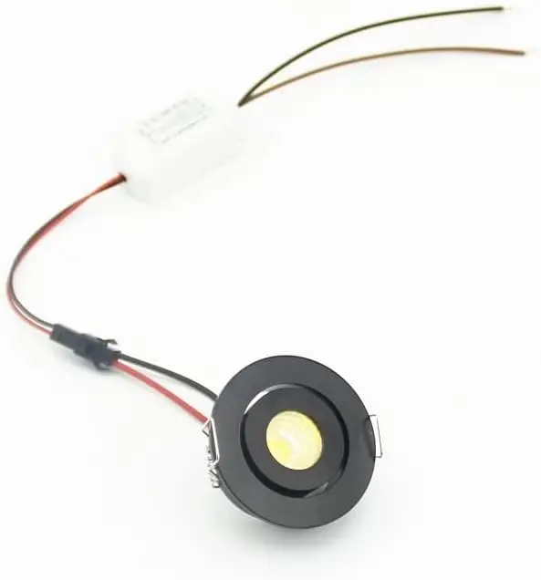 10 Pack 3W COB Mini projecteurs LED réglables encastrés Downlights lampe d'éclairage d'accent pour armoire placard trou taille 42-45mm