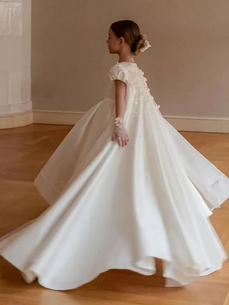 Custom JDY High Flower Girl Dress Wedding Party Gown Kids Birthday Party Dress Kids Pageant Gown Kids Formal Dress فساتين اطفال