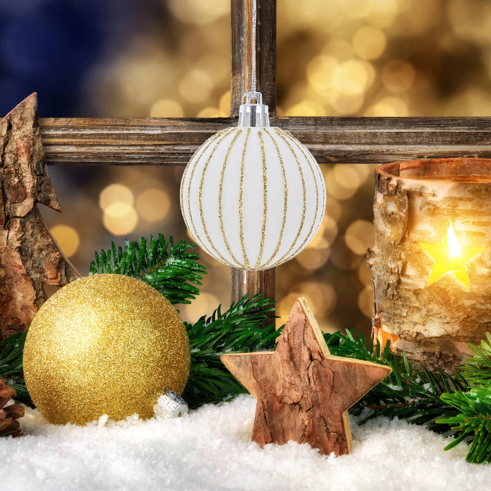 

6Pcs Christmas Tree Hanging Ornaments Flocking Ball Xmas Tree Pendant Holiday Decor Xmas Party Hanging Balls Christmas Decors