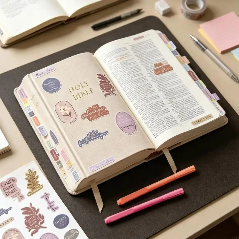 Bible Study Journaling Set with Two-Ended Muted Color Highlighters, Prelabeled Book Dividers and Accessories for H8WD