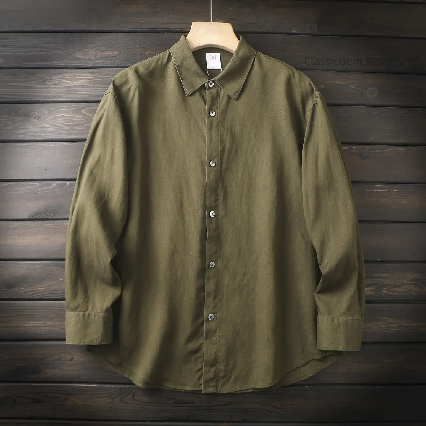 

Classic old money style, men's four-season commuting casual lapel long-sleeved shirt top