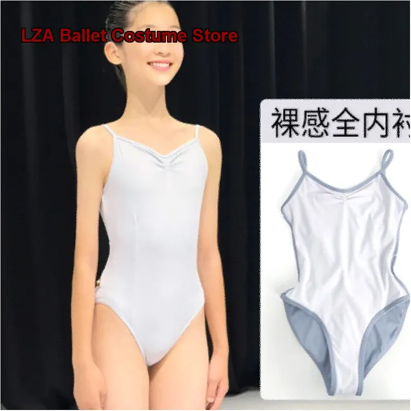 Little Art Exam Body Ballet Gymnastics Girls' High Cut Strap Leotard for Exams and Basic Training