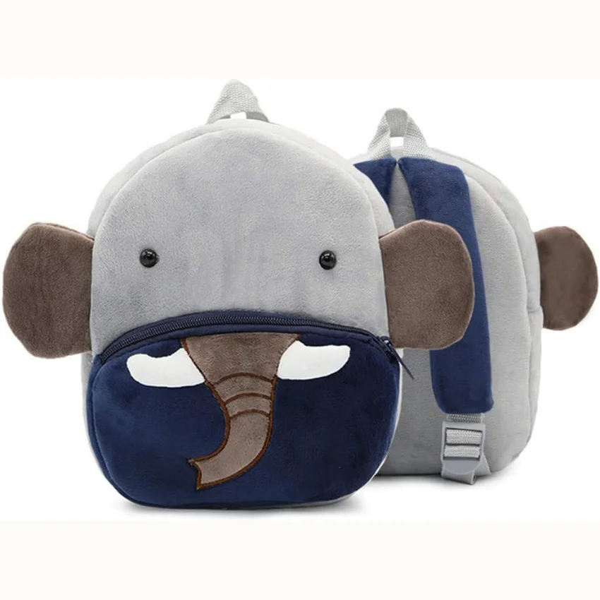 Nome personalizzato zaino animale simpatico cartone animato personalizzato il tuo testo borsa da scuola per bambini neonate ragazzi (elefante)